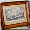 A05. Framed antique engraving of Marseilles. 